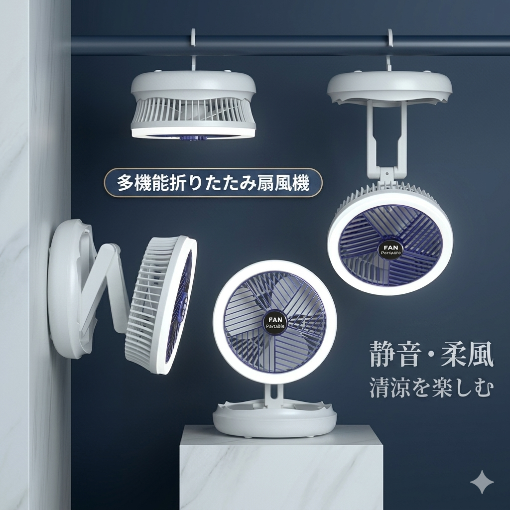 LumiFan™ 卓上ポータブルファン