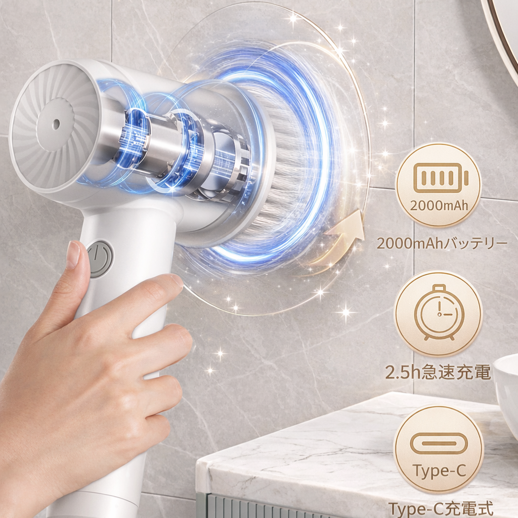 SpinClean™ 高速回転電動ブラシ